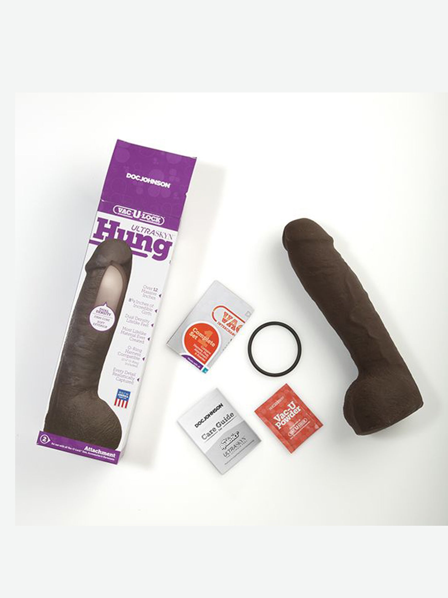 Doc Johnson - Vac-U-Lock Dual Density Realistic UltraSkyn Hung Dildo Chocolate 12.5 in. / 31.8 cm