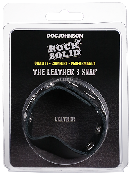 Doc Johnson - ROCK SOLID The Leather 5 Snap Cock Ring