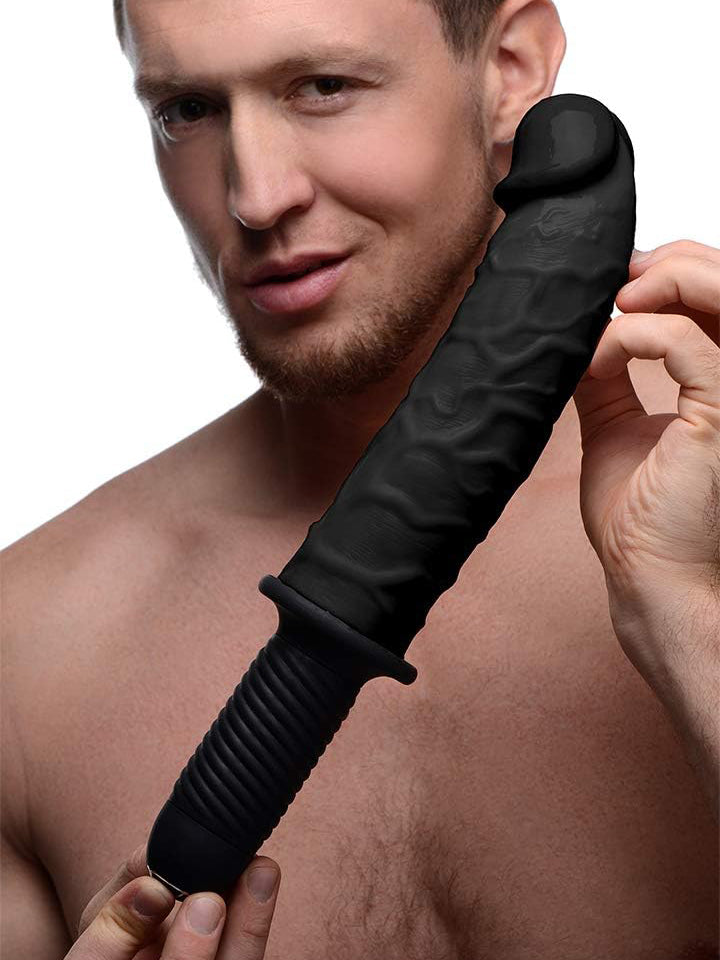 Master Series - The Curved Dicktator - Vibrating Giant Thrusting Dildo
