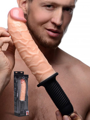 Master Series - The Curved Dicktator - Vibrating Giant Thrusting Dildo