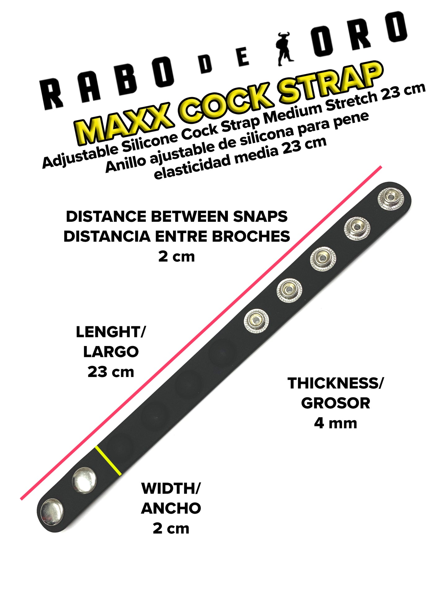 Rabo De Toro - MAXX C-STRAP Adjustable Silicone Cock Strap 23 cm