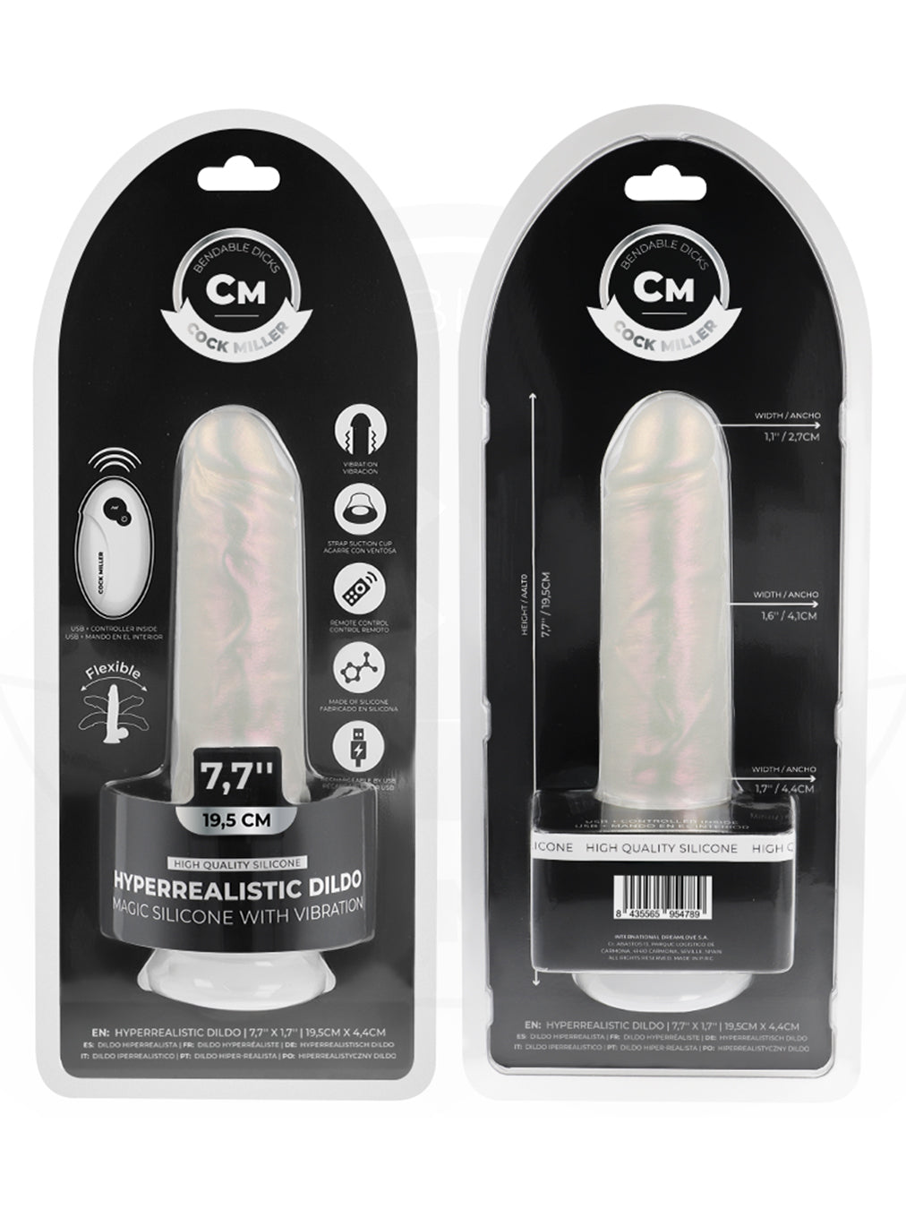 Cock Miller – Consolador de Silicona Hiperrealista – Vibración – Control Remoto – 19,5 cm