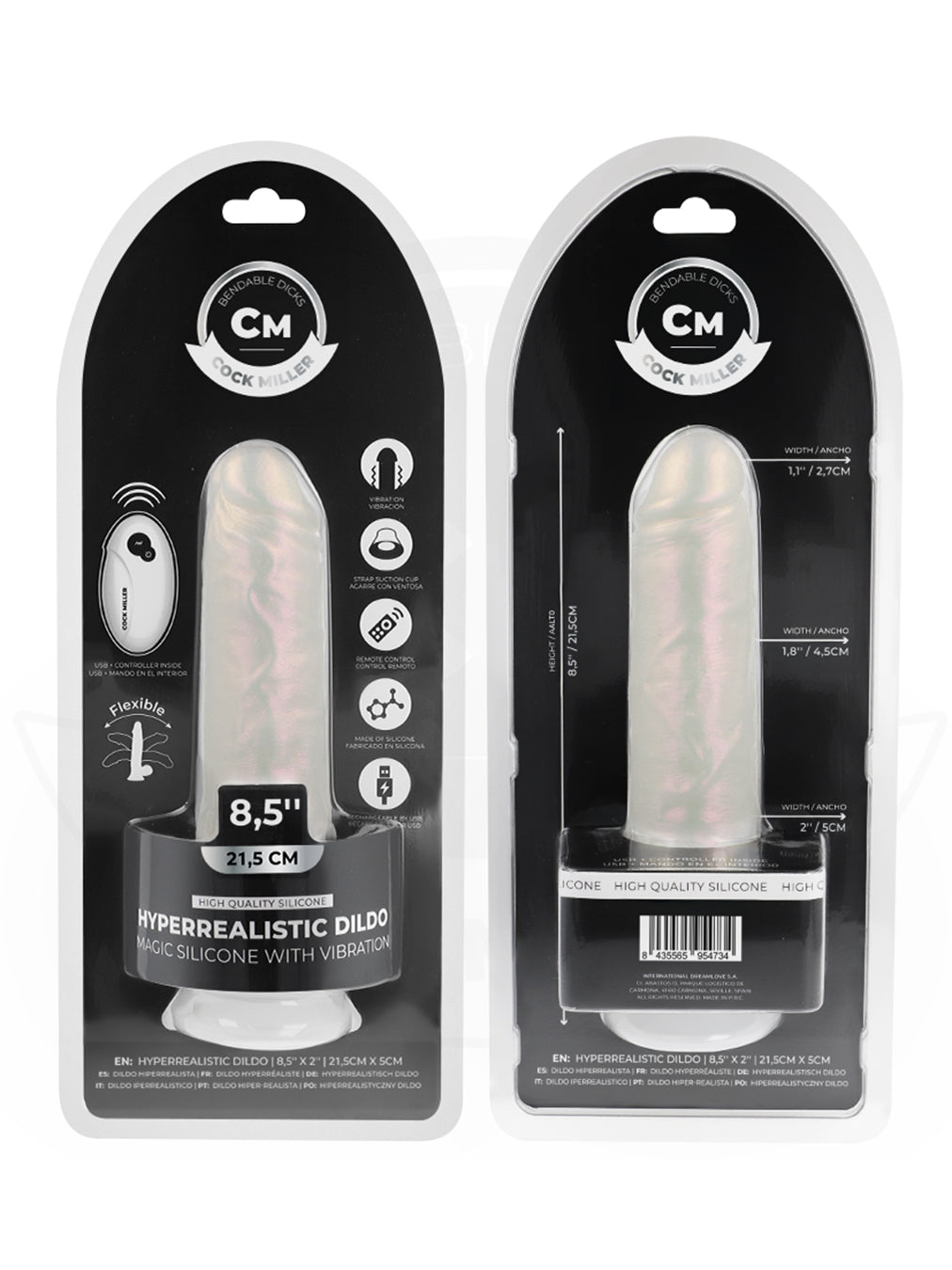 Cock Miller – Consolador de Silicona Hiperrealista – Vibración – Control Remoto – 21,5 cm