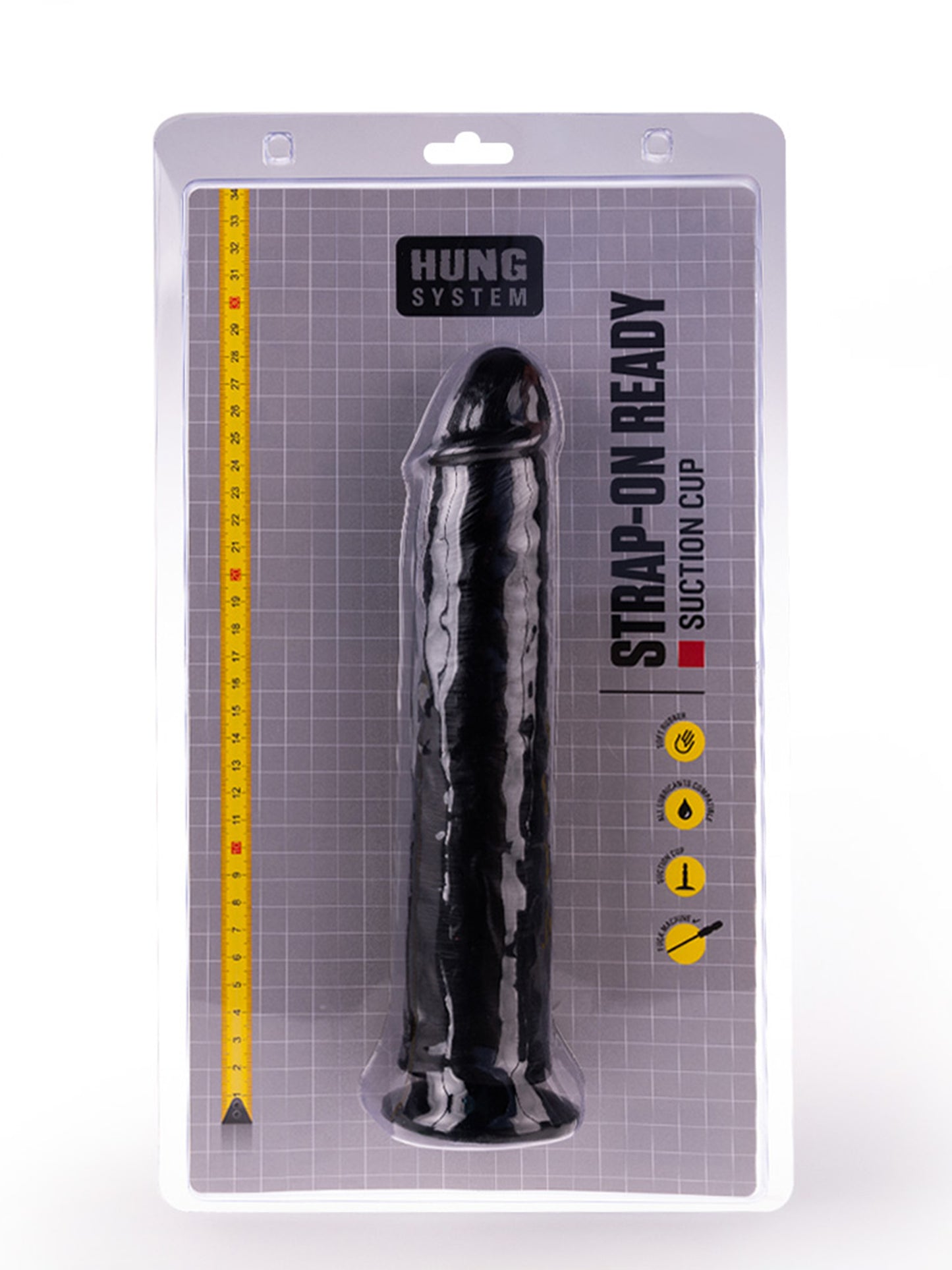 Hung System - Dildo Realistic Benny with Suction Cup 26 cm - Black