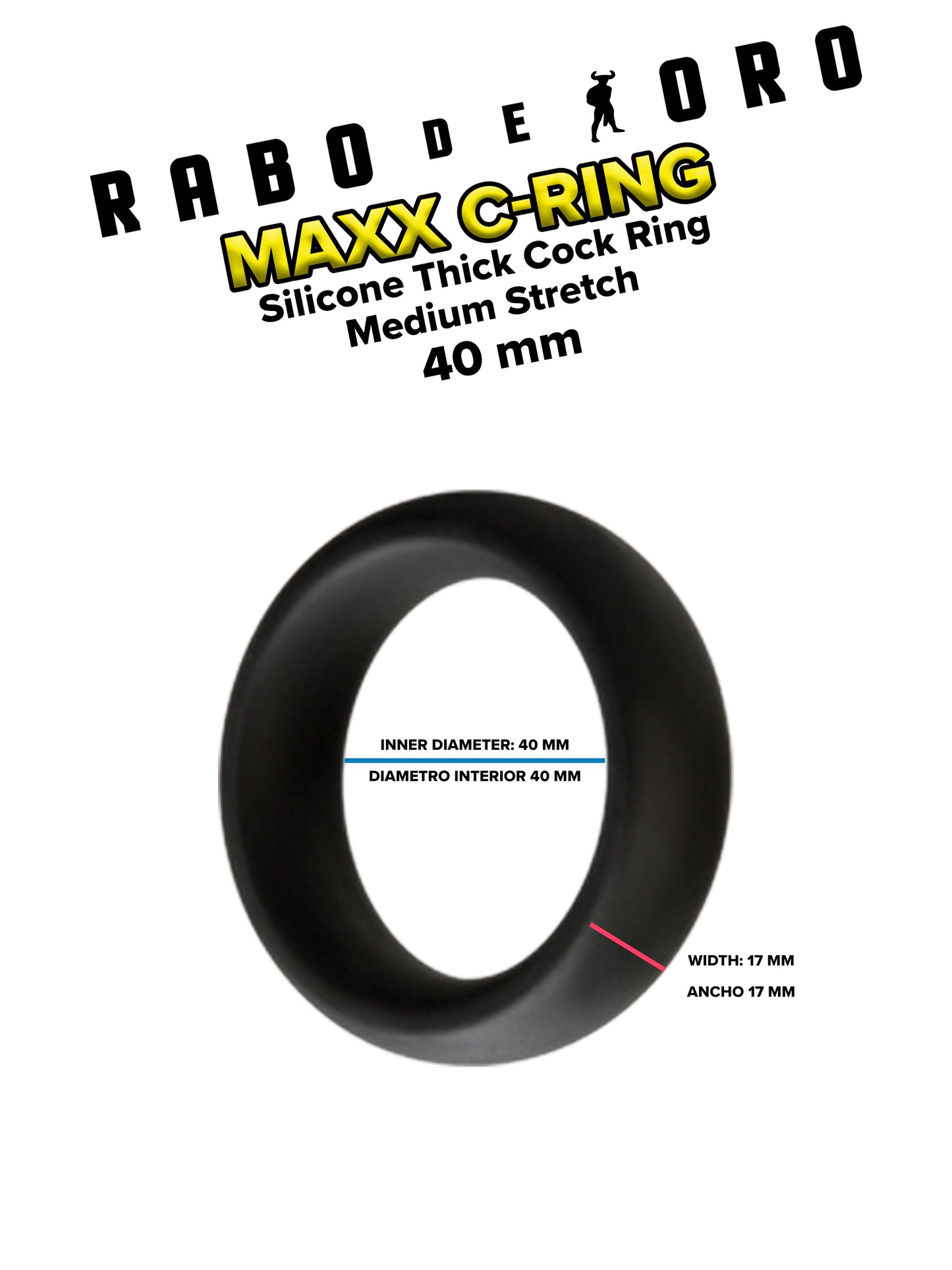 Rabo De Toro - MAXX C-RING Thick Silicone Cock Ring 40 mm