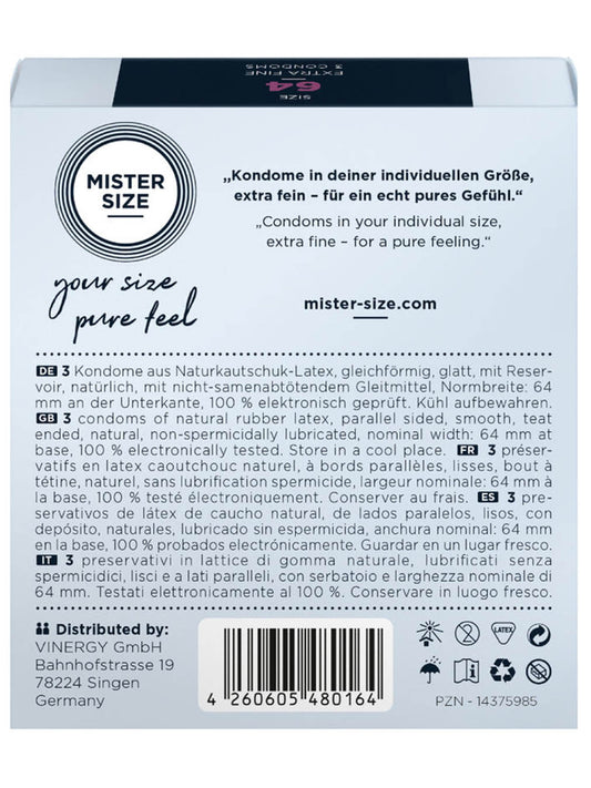 Mister Size - Preservativos 64 mm – 3 Uds