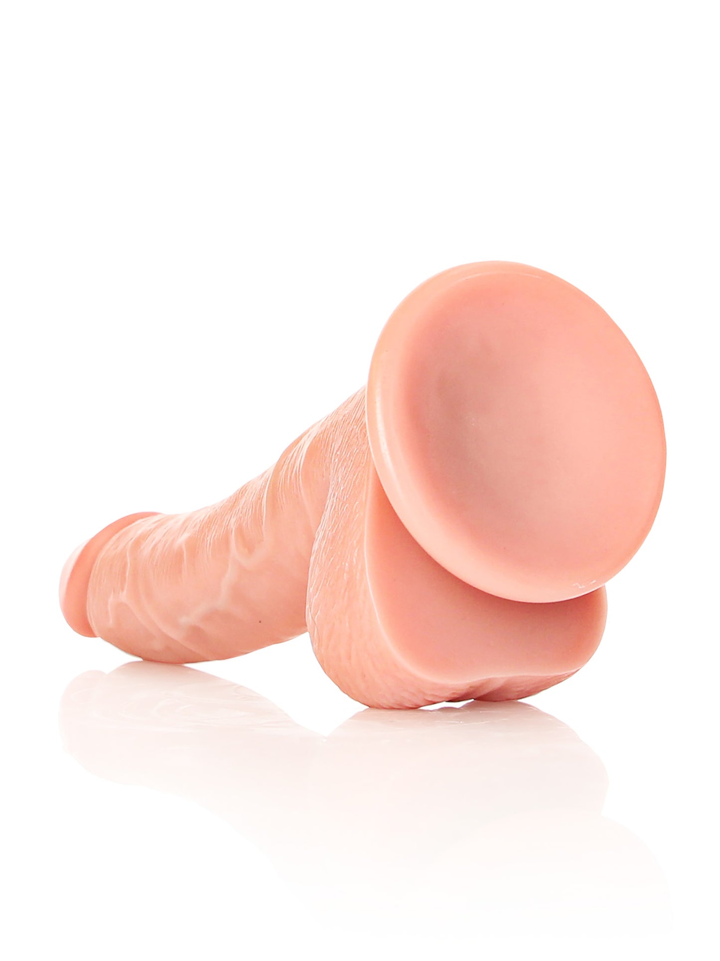 RealRock - Curved Realistic Dildo with Balls and Suction Cup Flesh 7" / 18 cm