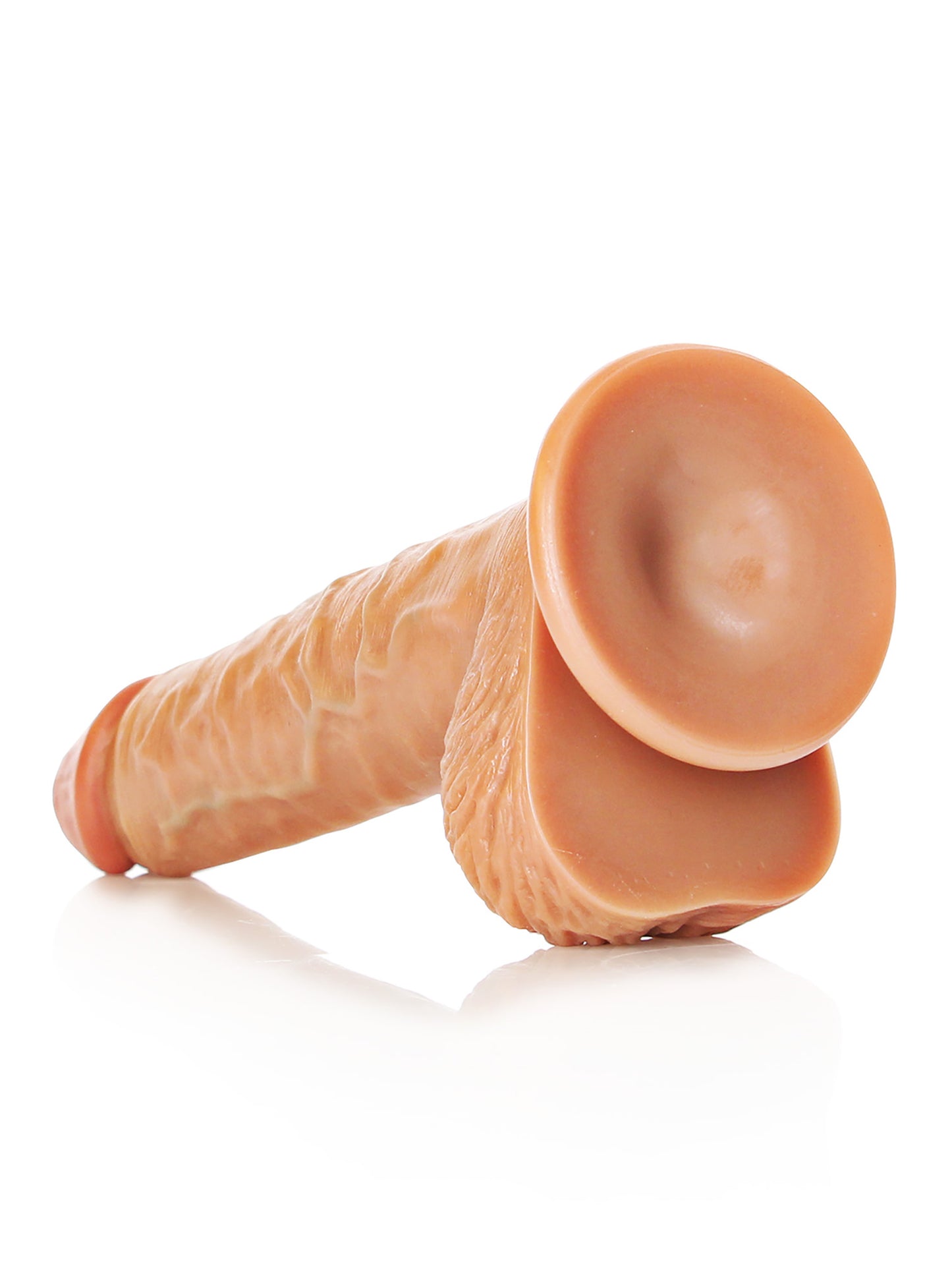 RealRock - Straight Realistic Dildo with Balls and Suction Cup Tan 8" / 20,5 cm