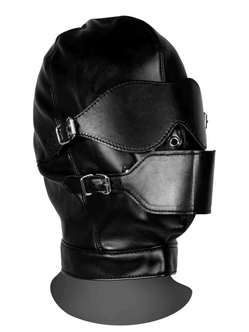 Ouch! - Blindfolded Mask with Breathable Ball Gag - Black