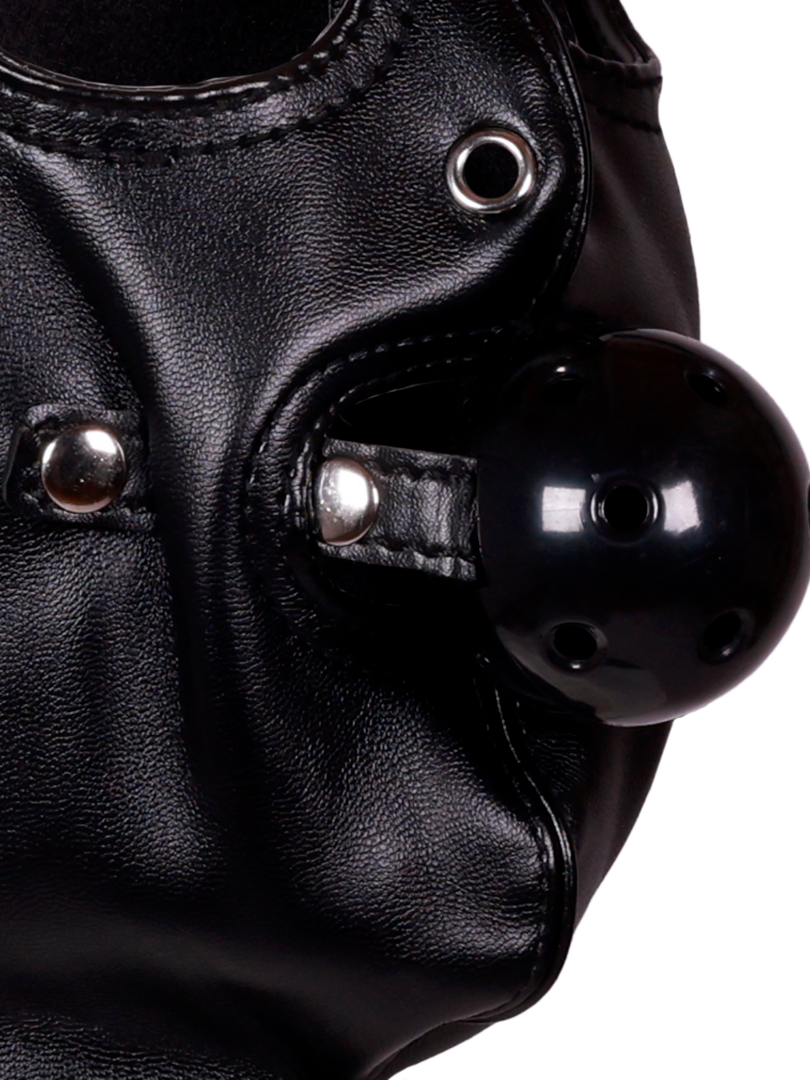 Ouch! - Blindfolded Mask with Breathable Ball Gag - Black