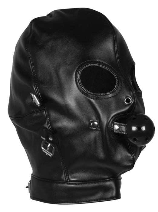 Ouch! - Blindfolded Mask with Breathable Ball Gag - Black