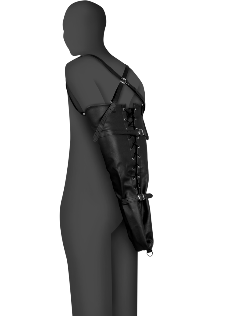 Ouch! - Lace-up Full Sleeve Arm Restraint - Black
