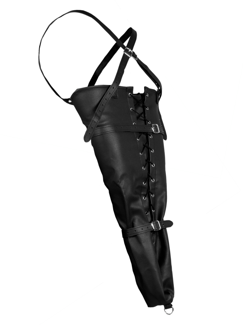 Ouch! - Lace-up Full Sleeve Arm Restraint - Black