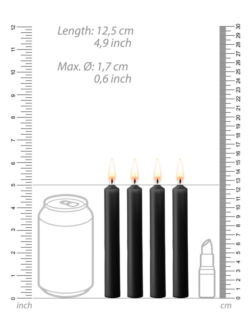 Ouch! - Teasing Wax Candles - 4 Pieces - Black