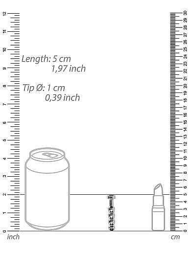 Ouch! - Ribbed Hollow Penis Plug - 0.4" / 10 mm