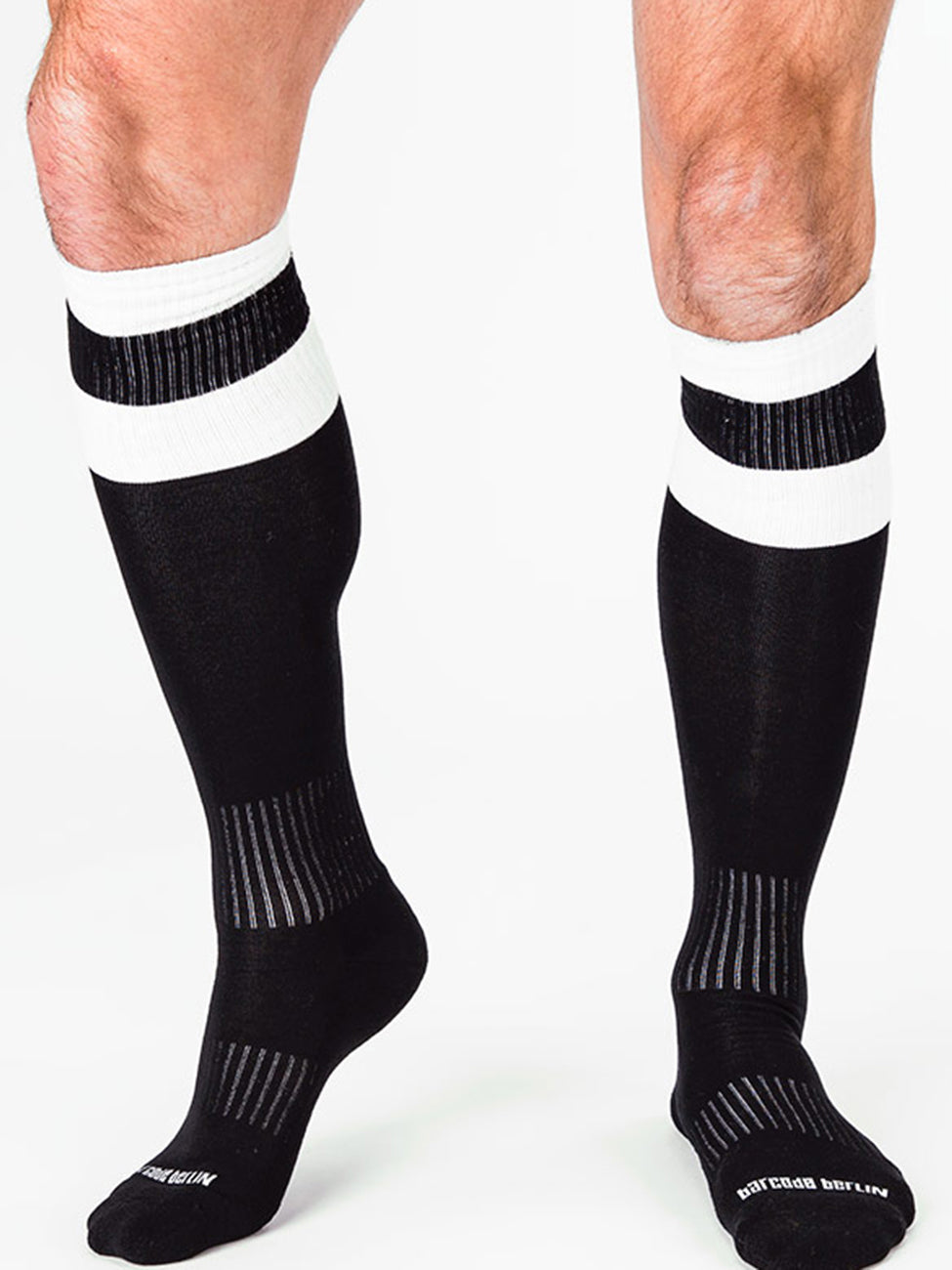 Barcode Football Socks Black and White