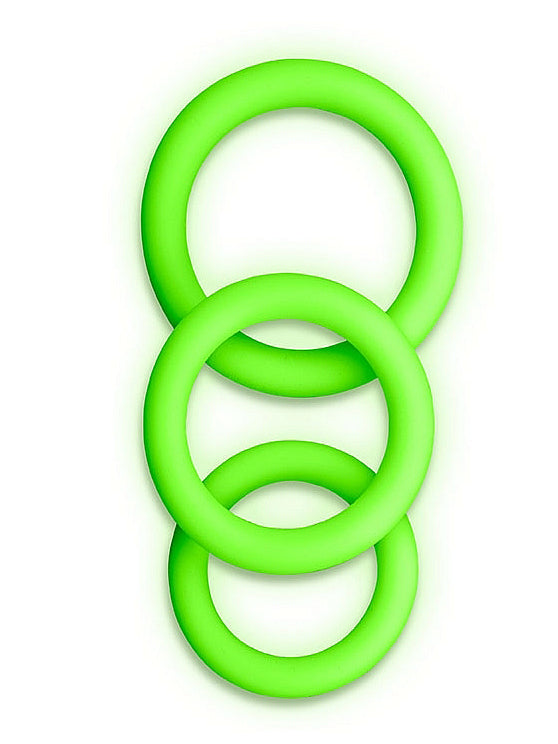 Ouch! - Cockring Set Glow in the Dark - 3 Pcs