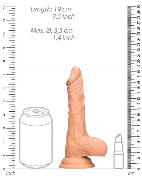RealRock - Realistic Dong with Balls and Suction Cup Flesh 7" / 17 cm
