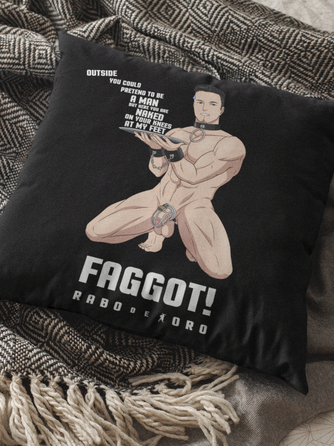 Rabo De Toro – FAGGOT – Housse de Coussin BDSM