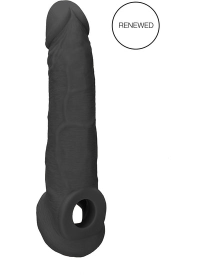 RealRock - Realistic Penis Sleeve Black 9" / 23 cm