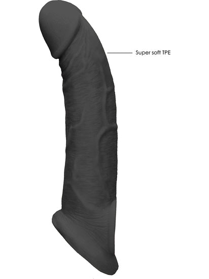 RealRock - Realistic Penis Sleeve Black 9" / 23 cm