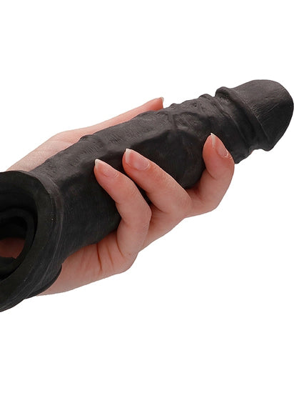 RealRock - Realistic Penis Sleeve Black 9" / 23 cm