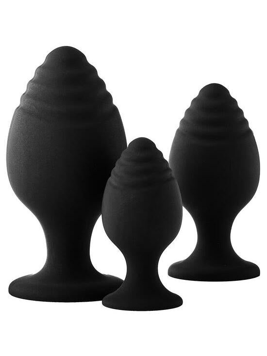 DreamToys - Fantastic grooved training set of 3 anal plugs with suction cup