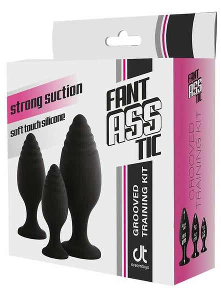 DreamToys - Fantastic grooved training set of 3 anal plugs with suction cup