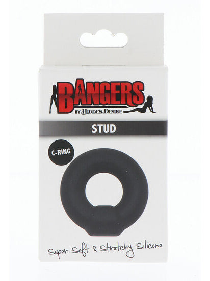 Hidden Desire - Stud Soft Silicone C-Ring Black