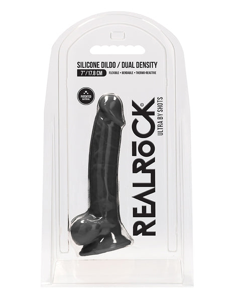 RealRock - Dual Density Premium Silicone Realistic Dildo with Balls 7" / 18 cm