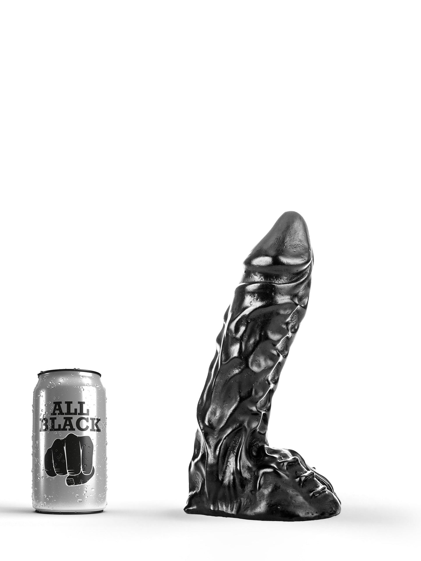 All Black - Realistischer gerippter Dildo Dickie 23 cm