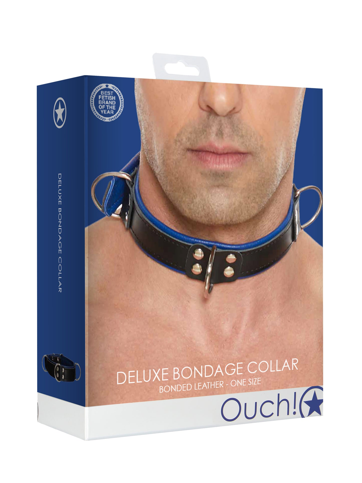 Ouch Deluxe Bondage Collar Blue