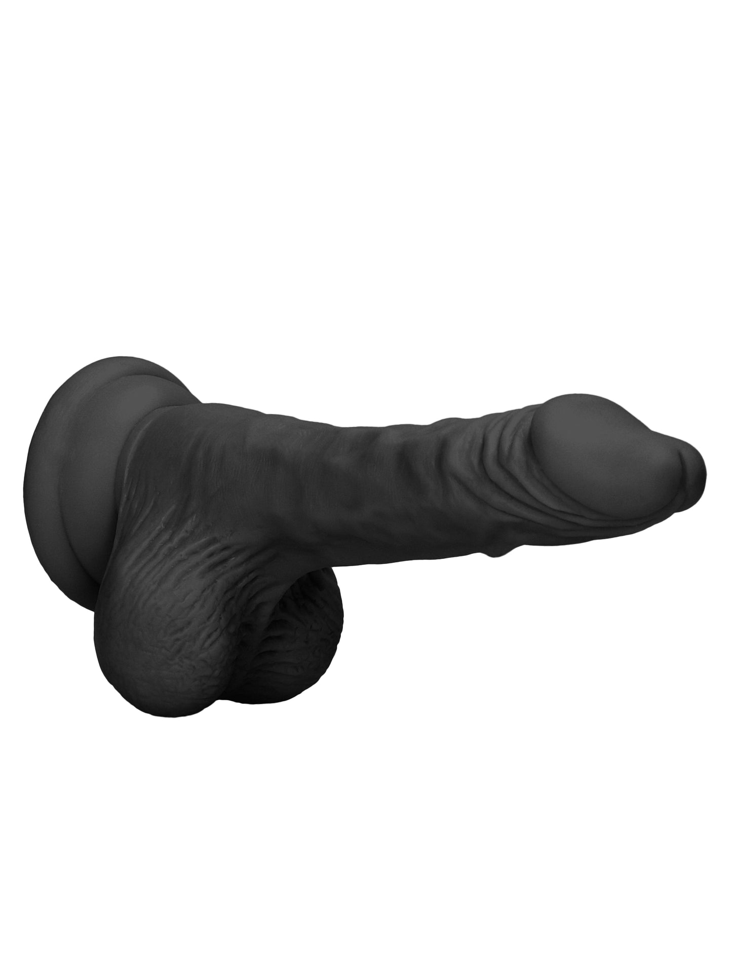 RealRock - Realistic Dong with Balls and Suction Cup Black 9" / 23 cm