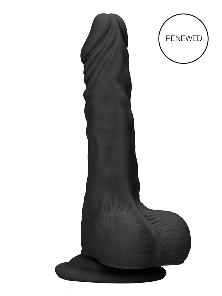 RealRock - Realistic Dong with Balls and Suction Cup Black 9" / 23 cm