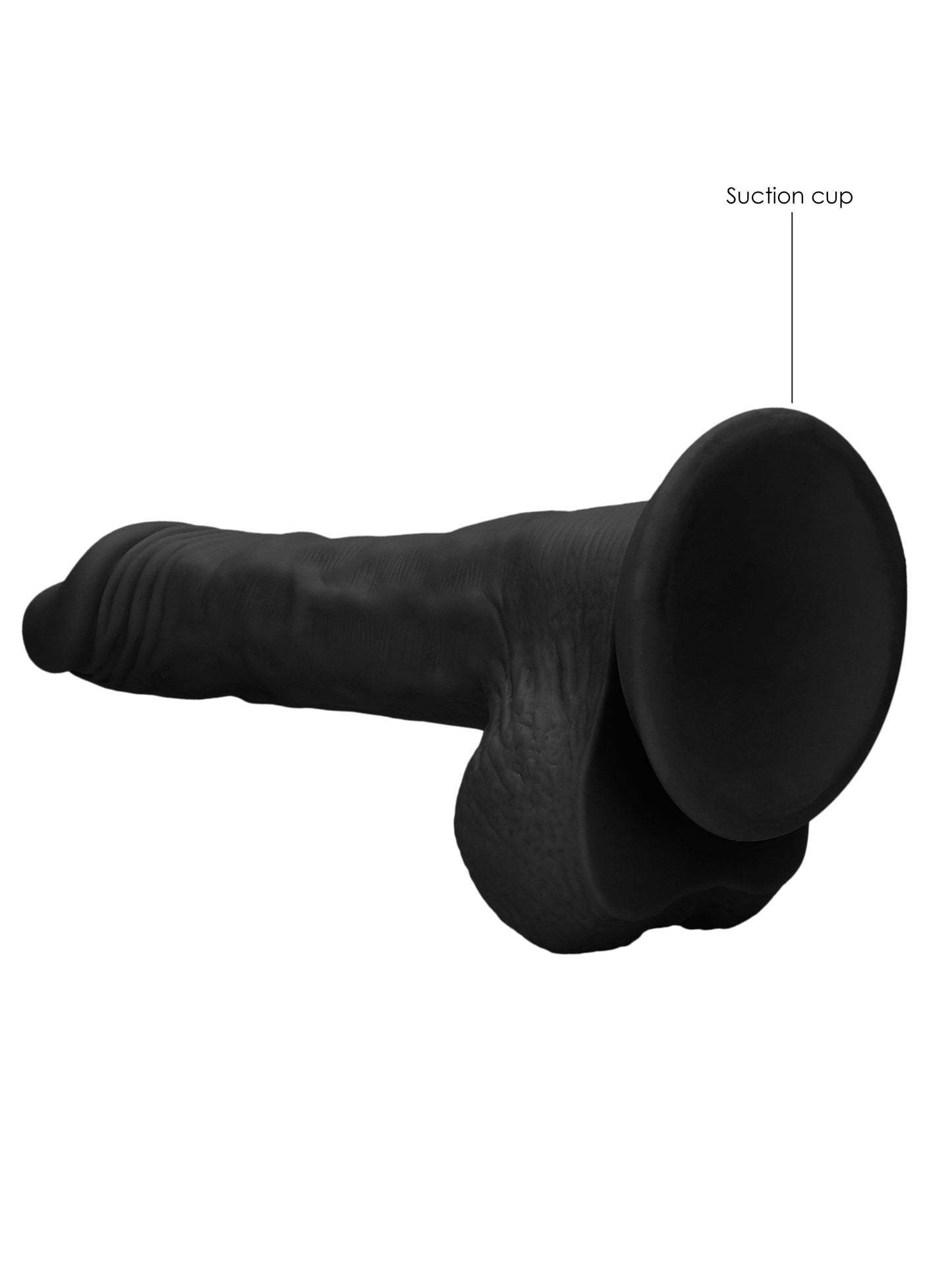 RealRock - Realistischer Penis mit Hoden und Saugnapf Schwarz 8" / 20 cm