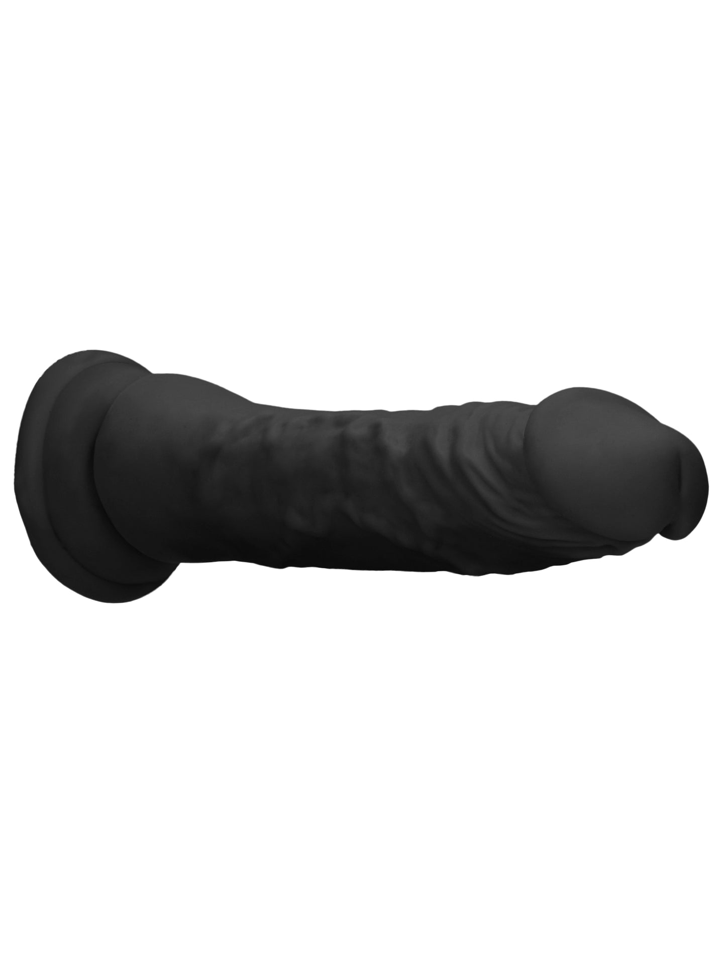 RealRock - Realistic Dong without Balls with Suction Cup Black 8" / 20 cm