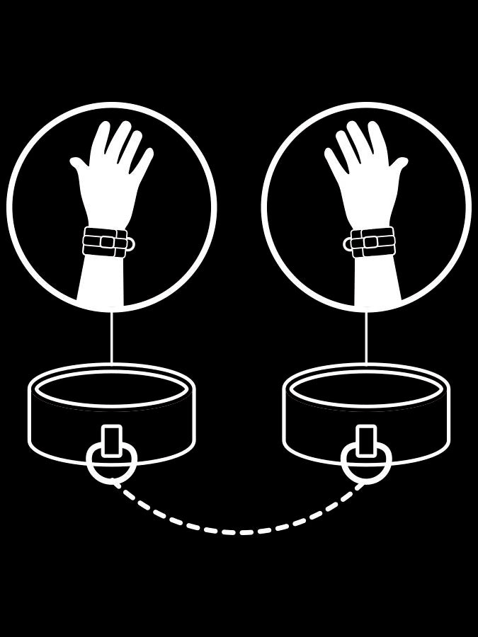 Fetish Submissive - PU Leather Hand Cuffs