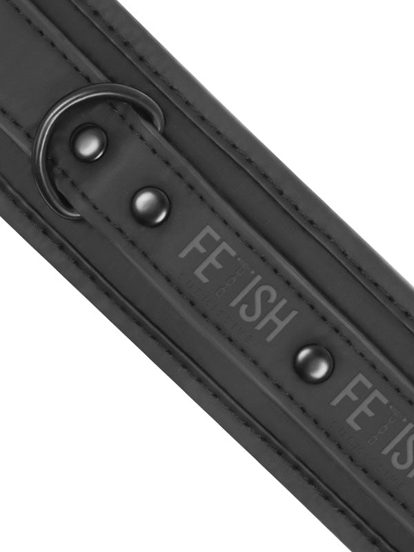 Fetish Submissive PU Leather Collar and Hand Cuffs Set