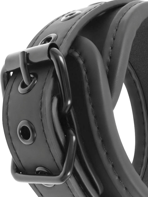 Fetish Submissive PU Leather Collar and Hand Cuffs Set
