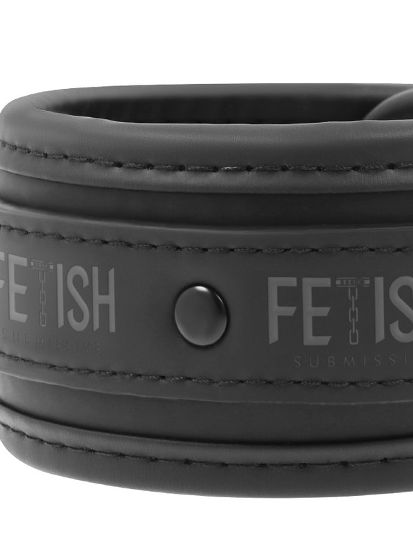 Fetish Submissive PU Leather Collar and Hand Cuffs Set