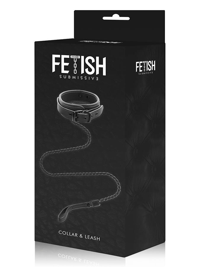 Fetish Submissive PU Leather Collar and Leash Set