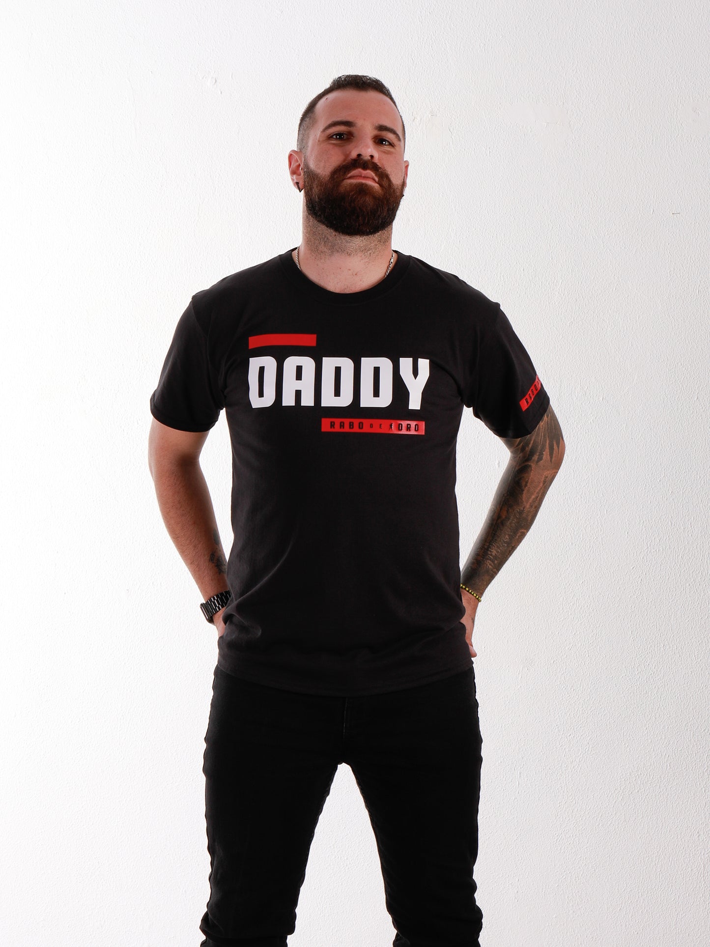 DADDY Black T-Shirt with BDSM Hanky Code details