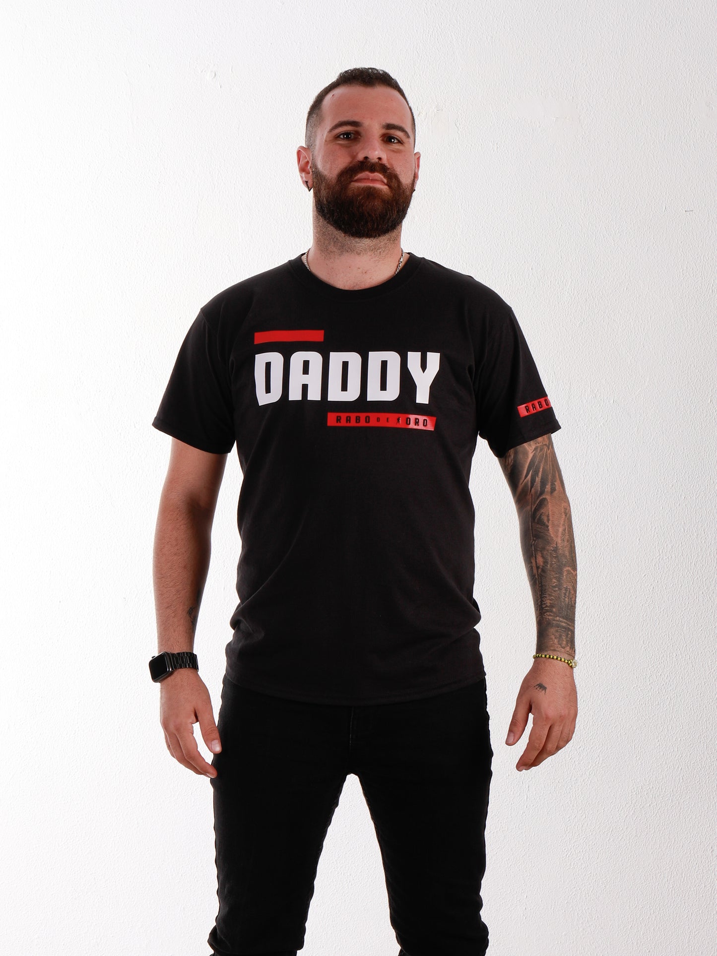 DADDY Black T-Shirt with BDSM Hanky Code details
