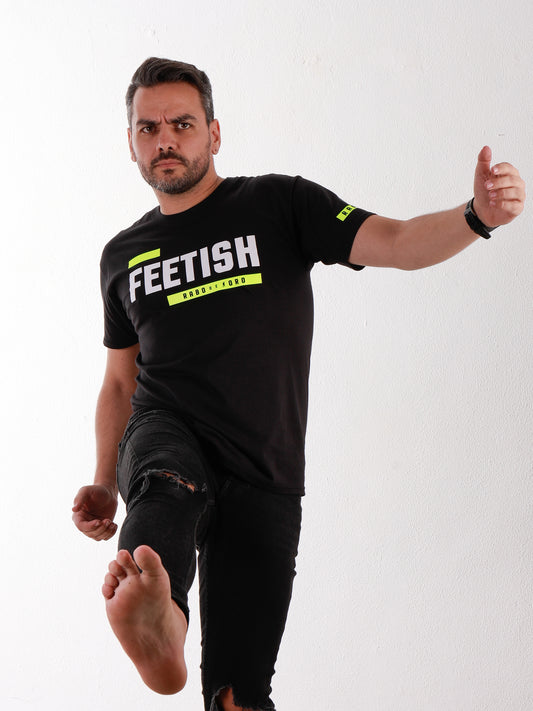 FEETISH Camiseta negra con detalles BDSM Hanky Code