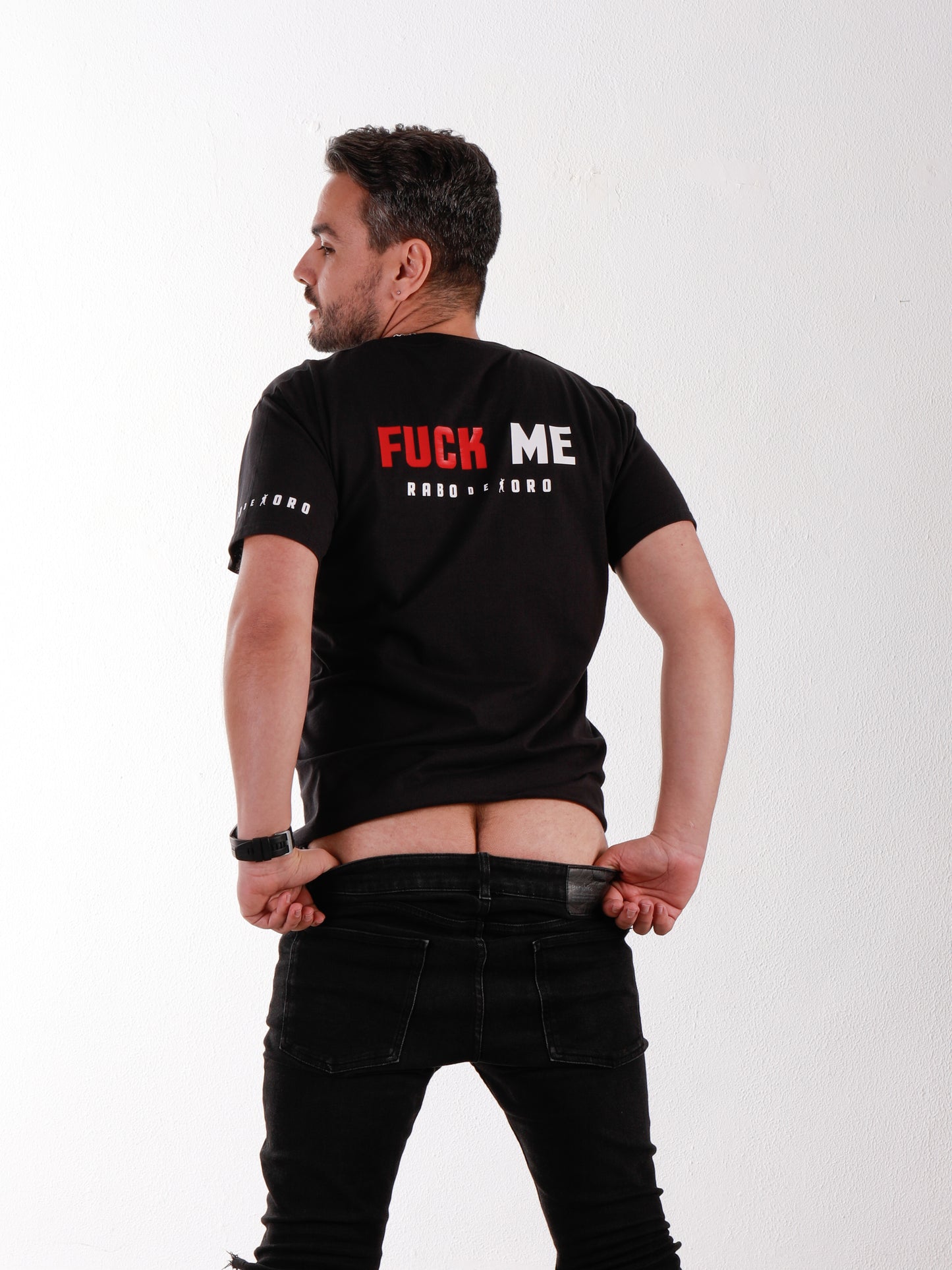FUCK YOU/ME Double Sided Black T-Shirt with White & Red details