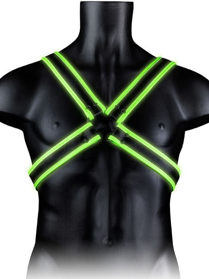 Ouch - Cross Harness Glow in the Dark - Neon Green/Black