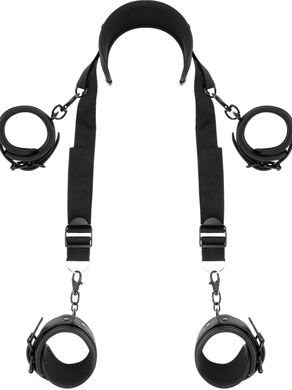 Fetish Submissive Neck to Leg Set with 4 Cuffs