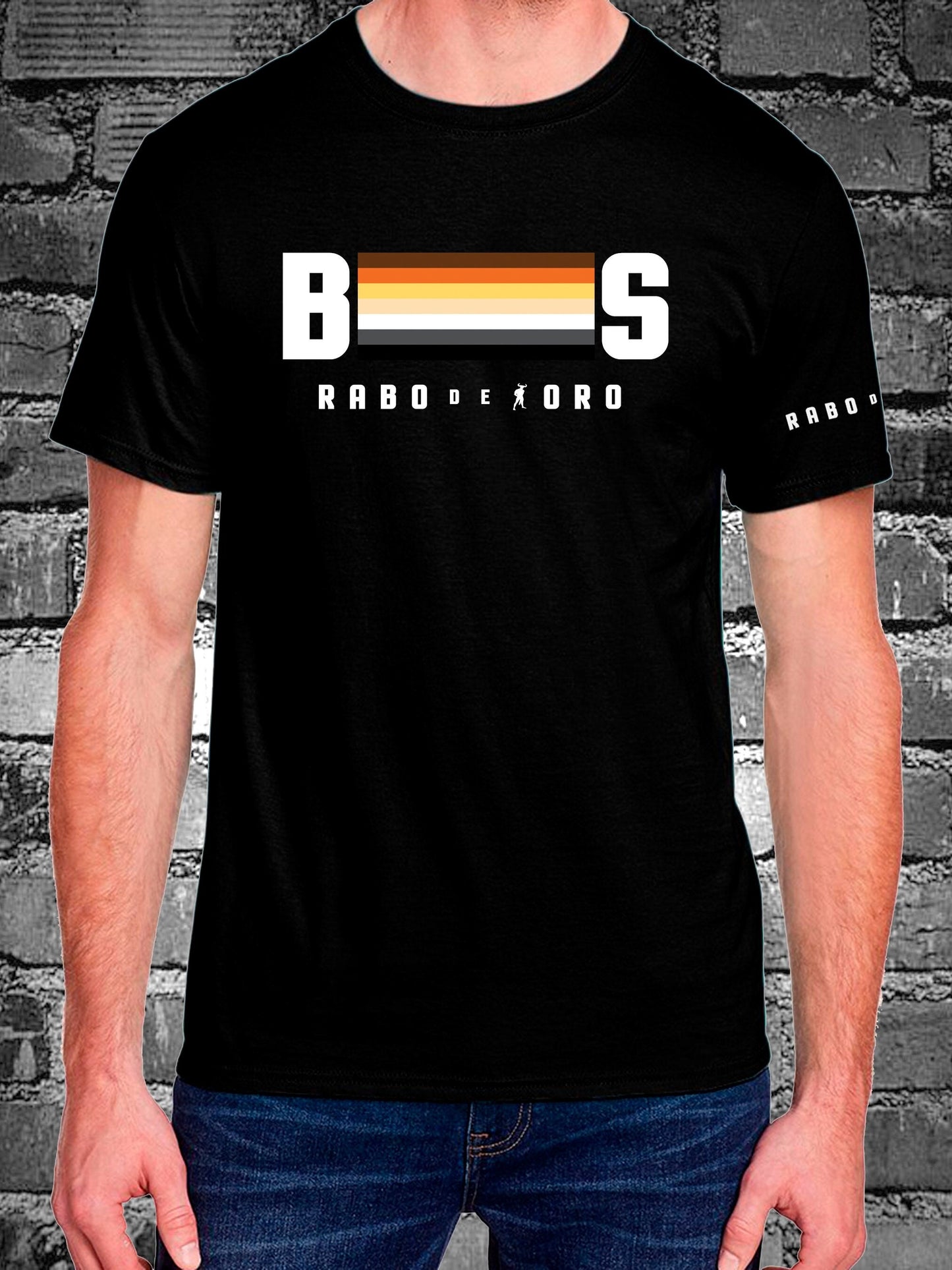 BEARS Black T-Shirt with Bear Pride Flag details