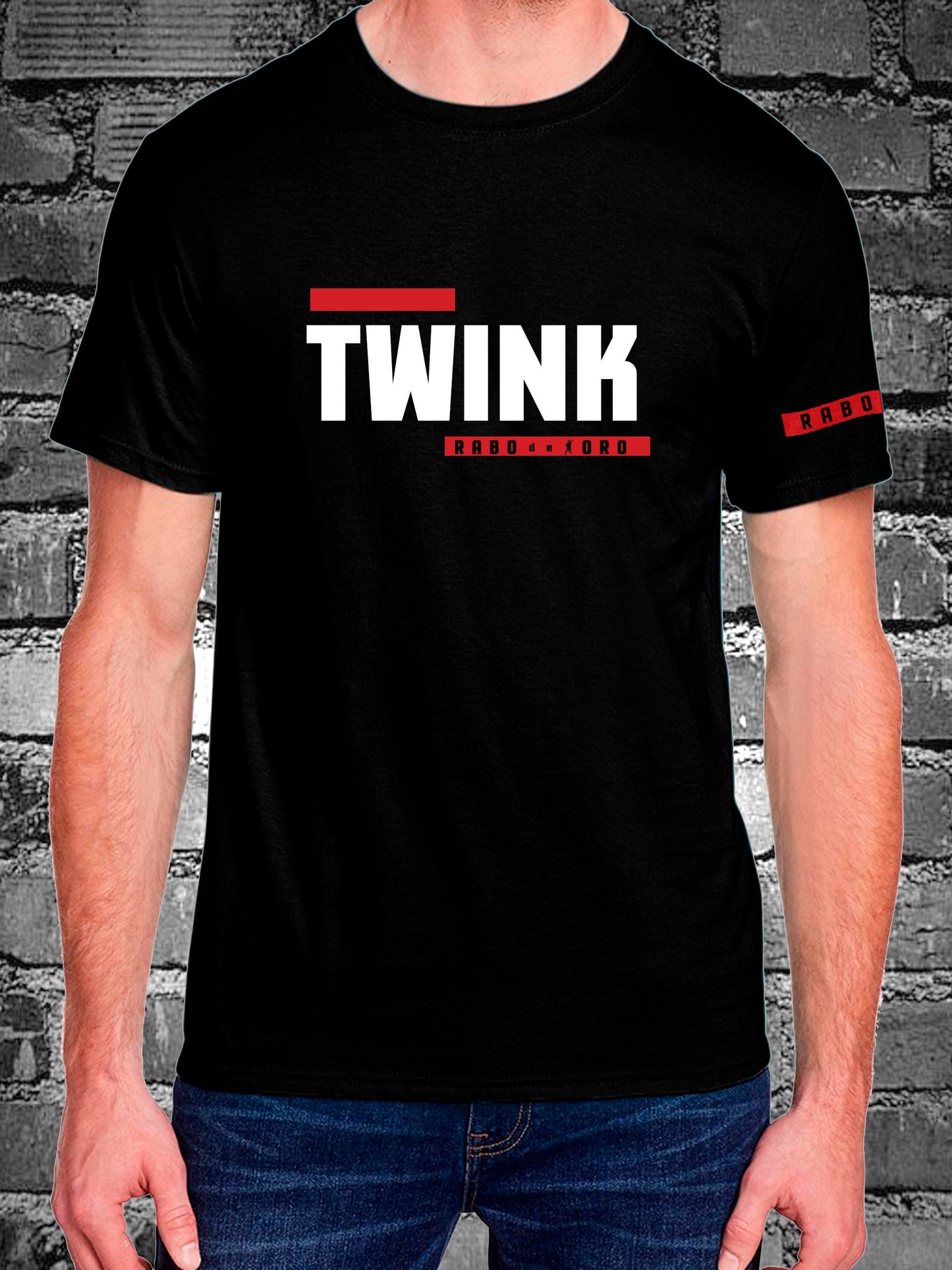 TWINK Black T-Shirt with BDSM Hanky Code details