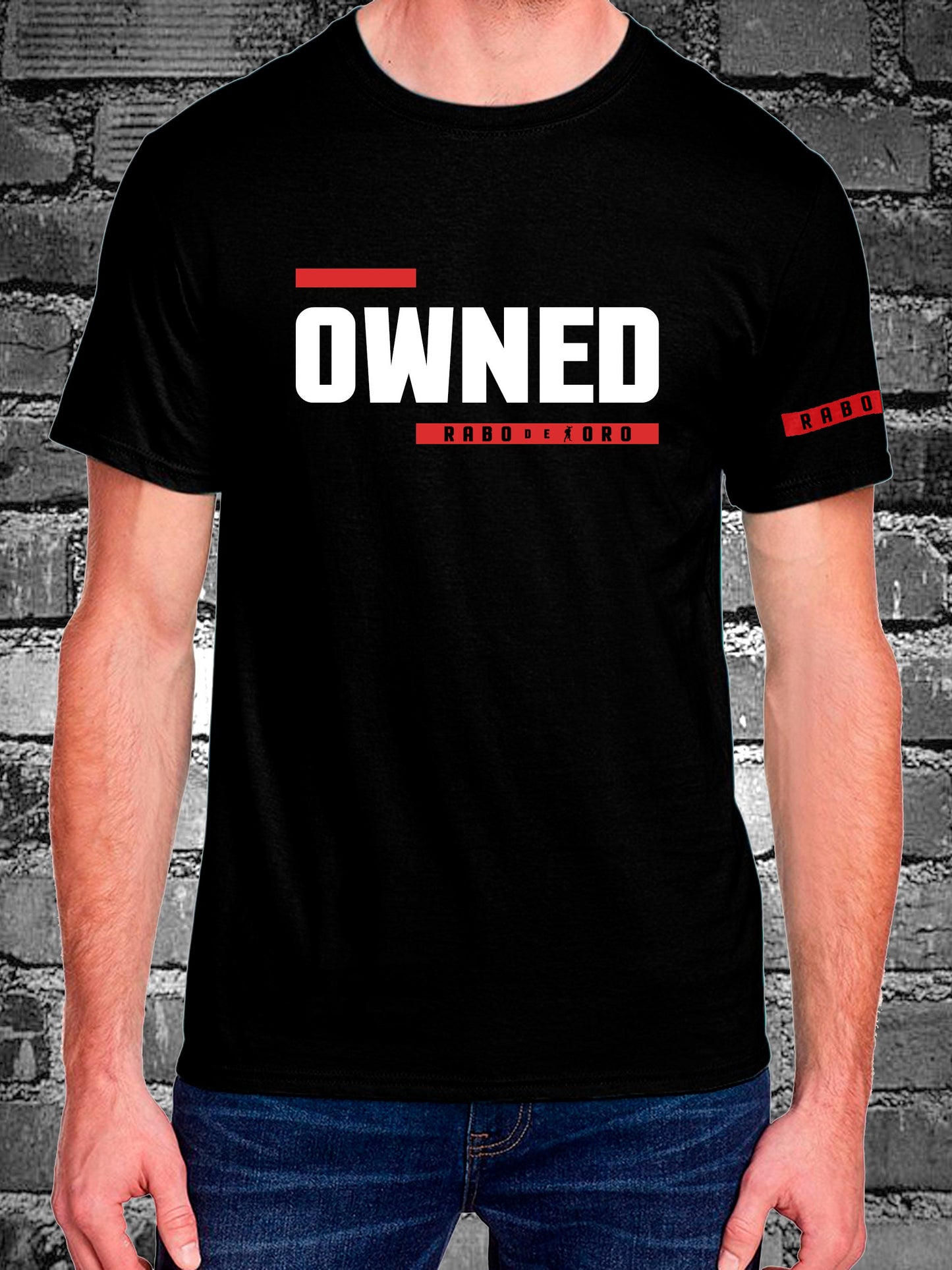 OWNED Black T-Shirt with BDSM Hanky Code details